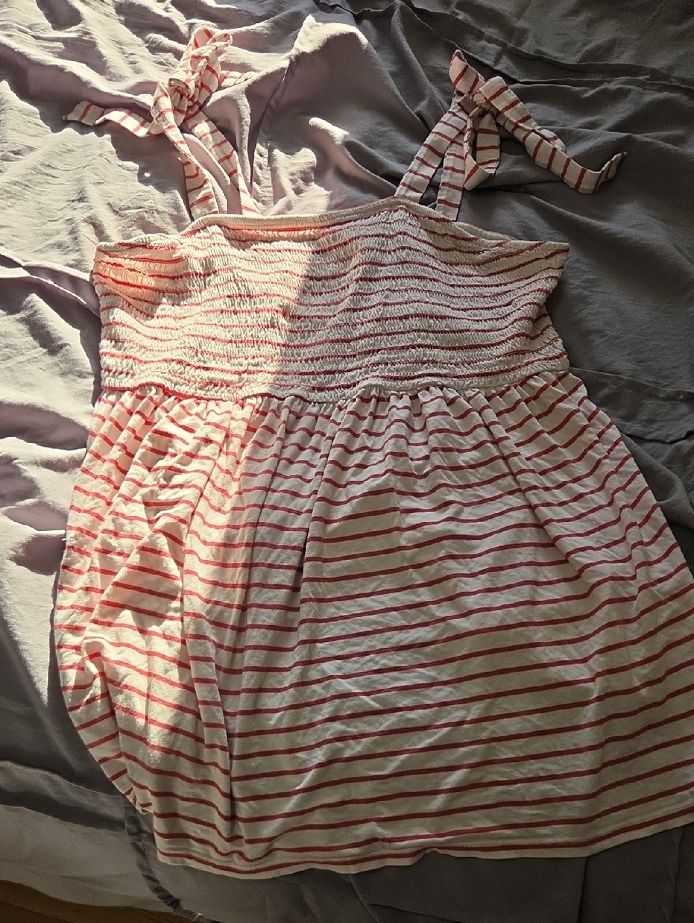 Striped Pink and White Tie-Strap Sundress